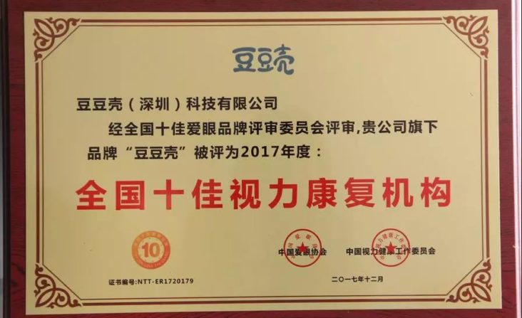 全国十佳视力康复机构评选第一名